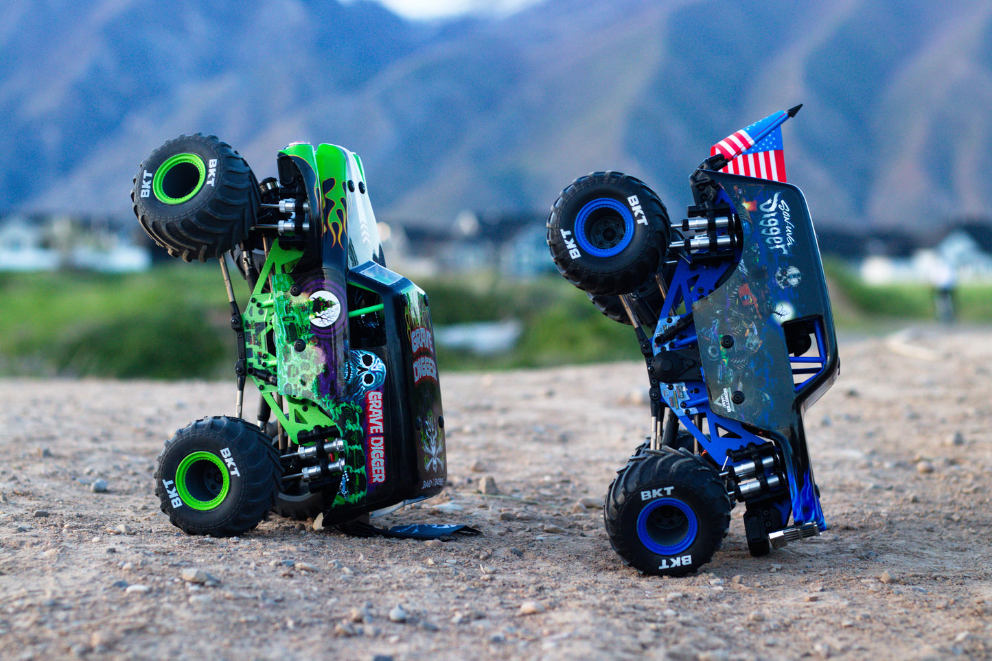 Losi Mini LMT Son UVA Digger on it's Nose Wheelie Bumper