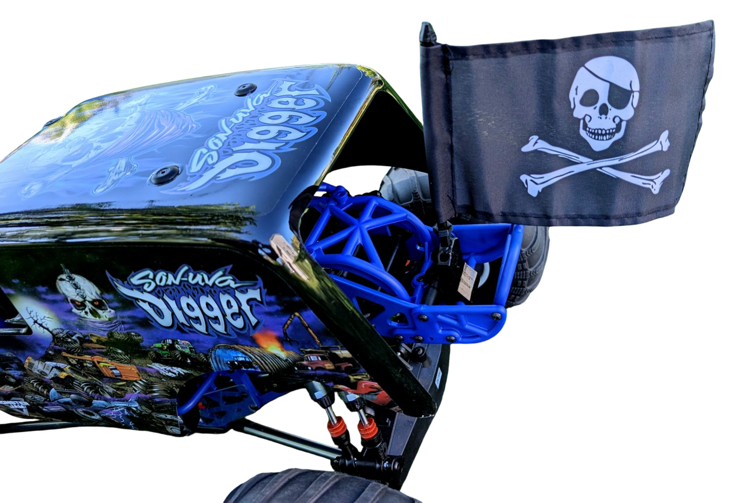 LMT 2.0 Jolly Roger Pirate or American USA Flag and Mount 1:8 Scale Full Size